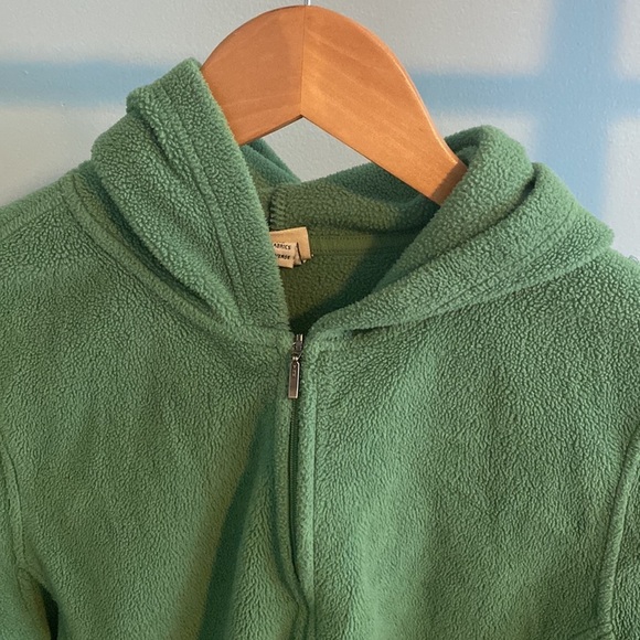 L.L. Bean Polartec Green Fleece Full Zip Jacket Medium Coat Preowned - Picture 2 of 8
